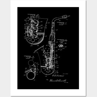 Saxophone Alto Sax Patent Cool Saxophonist Posters and Art